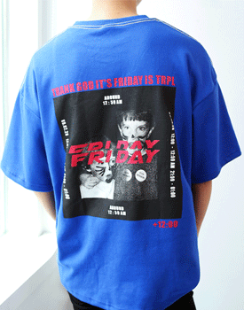 스트릿 플라이데이 오버핏 반팔 티셔츠